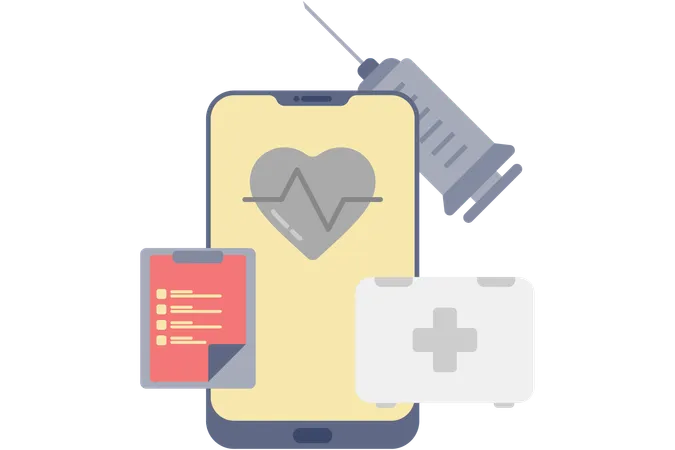 Health application on smartphone  Illustration