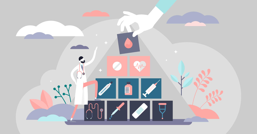 Health care pyramid  イラスト