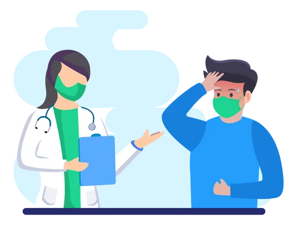 Health Consultation With Professional Doctor Specialist Landing Page Website Illustration Flat Vector Template イラスト