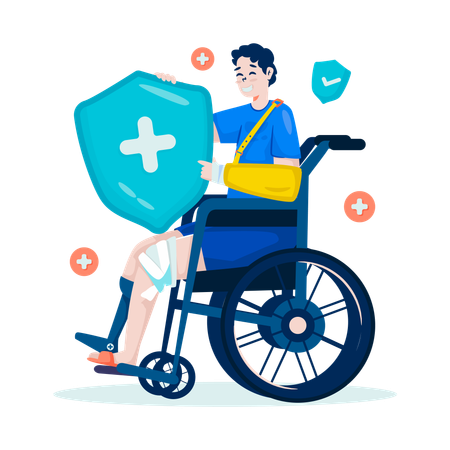 Health disability insurance protection  Illustration