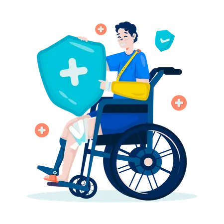 Health disability insurance protection  Illustration