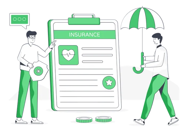 Health Insurance Illustration Designed In Flat Style Illustration