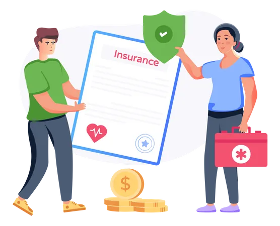 A Customizable Flat Illustration Of Health Insurance Illustration