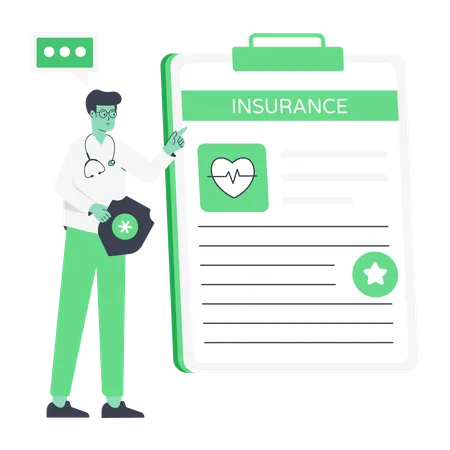 A Scalable Flat Illustration Of Health Insurance Illustration
