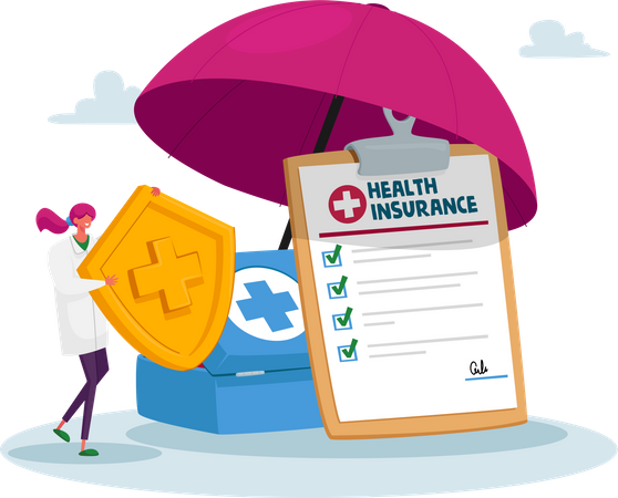 Health Insurance and Life Protection Illustration