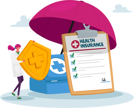 Health Insurance and Life Protection  Illustration