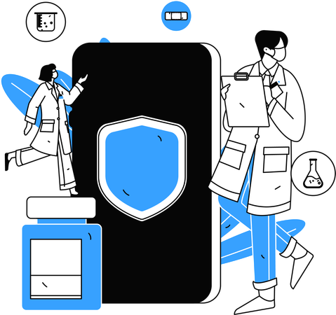 Health insurance company covers risk of patient's life  Illustration