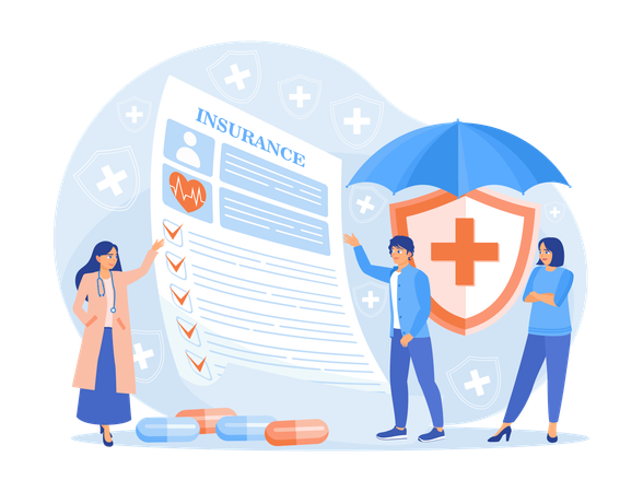 Health Insurance Coverage And Modern Medicine  Illustration