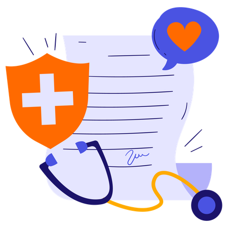Health insurance document  Illustration
