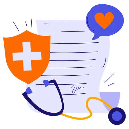 Health insurance document  Illustration