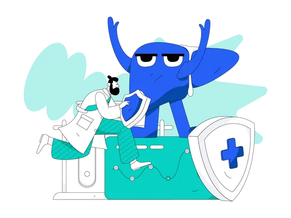 Health insurance for liver  イラスト