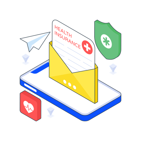 Health Insurance Mail  Illustration