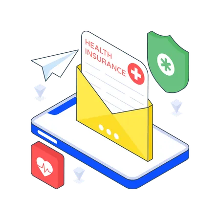 Health Insurance Mail  Illustration