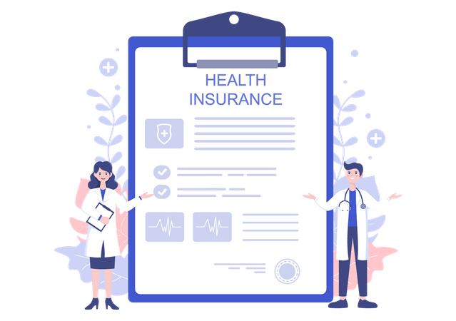 Health Insurance papers  Illustration