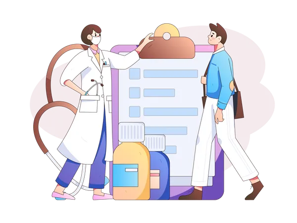 Health insurance signed by patient  Illustration