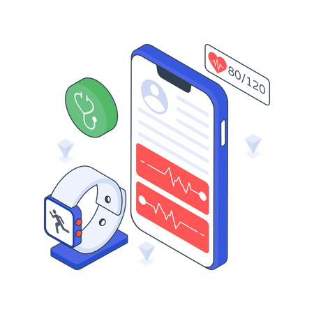 Health Monitoring App  Illustration