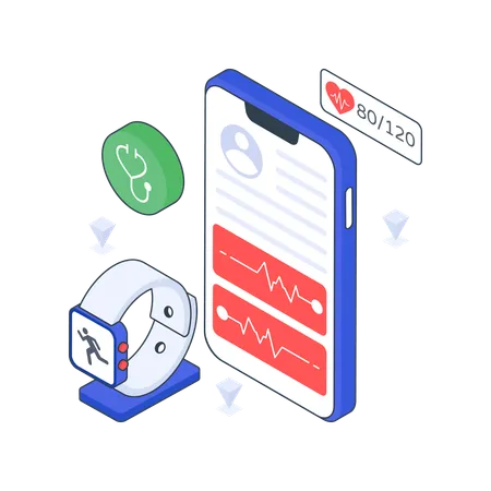 Health Monitoring App  Illustration