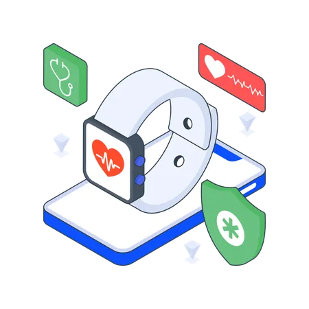 Health Monitoring App  Illustration