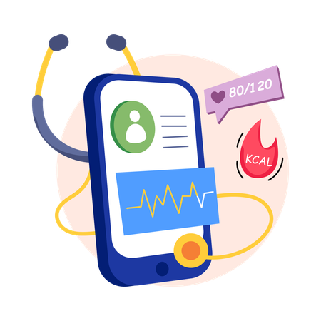 Health Monitoring App  Illustration