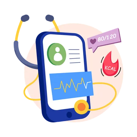 Health Monitoring App  Illustration