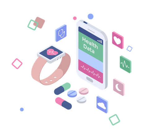 Healthcare apps  Illustration
