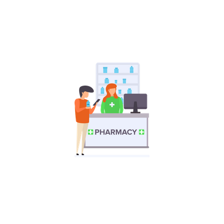 Healthcare Pharmacy Shop Illustration