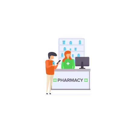 Healthcare Pharmacy Shop Illustration