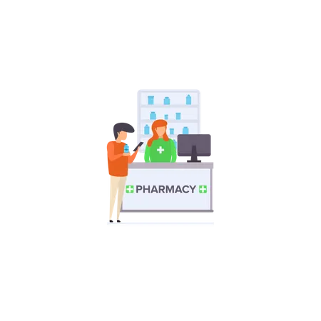 Healthcare Pharmacy Shop  Illustration