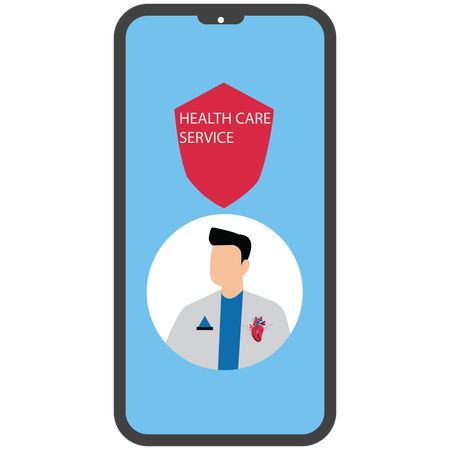 Healthcare service in mobile Apps  Illustration