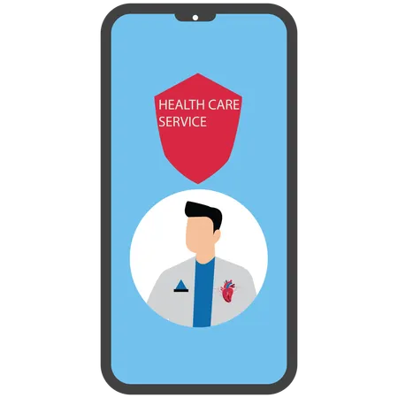Healthcare service in mobile Apps  Illustration