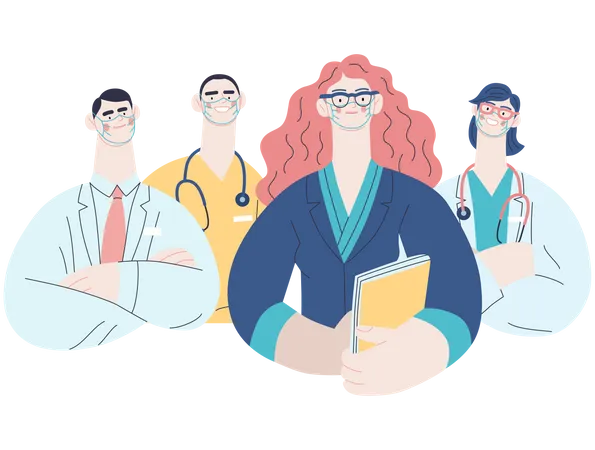 Healthcare staff team Illustration