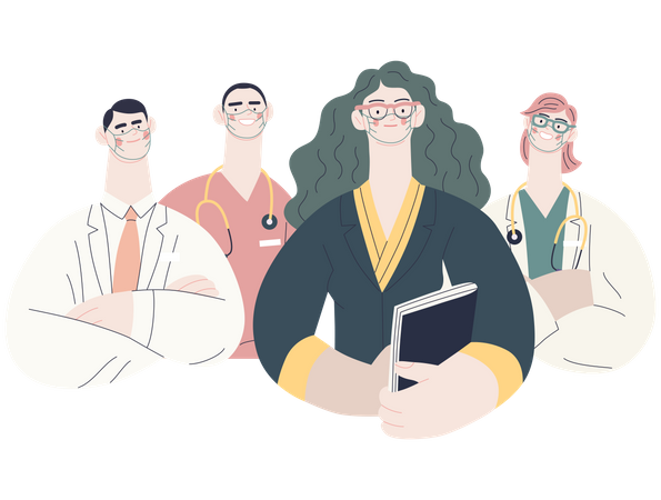 Healthcare staff team Illustration