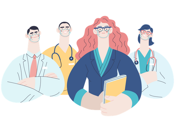 Healthcare staff team  Illustration