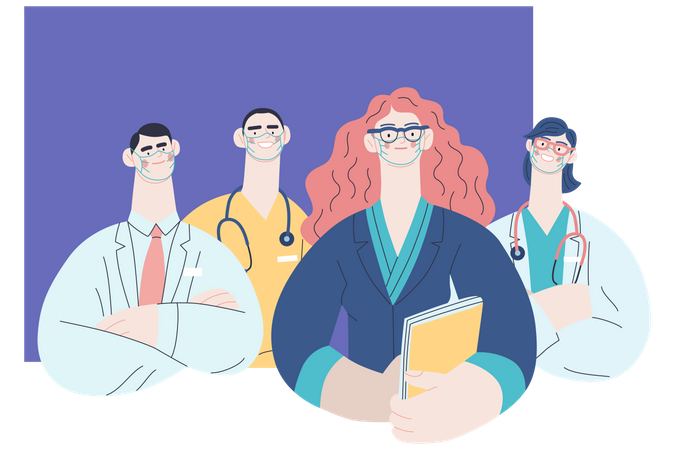 Healthcare staff team  Illustration