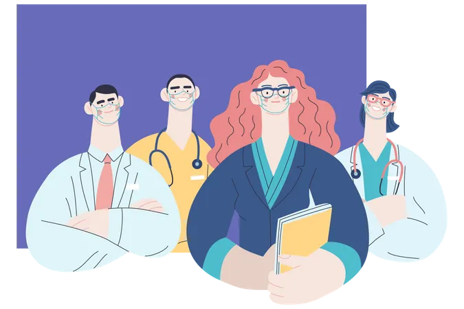 Healthcare staff team  Illustration