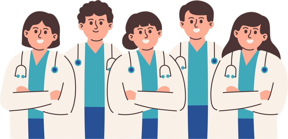 Healthcare workers team  Illustration