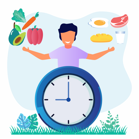 Healthy and balanced food Illustration