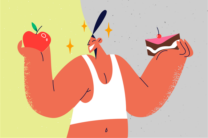 Healthy and unhealthy food Illustration