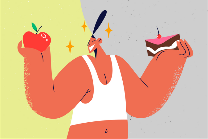 Healthy and unhealthy food  Illustration