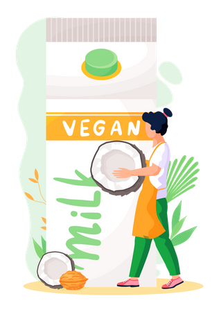 Healthy cow alternative to lactose milk  Illustration