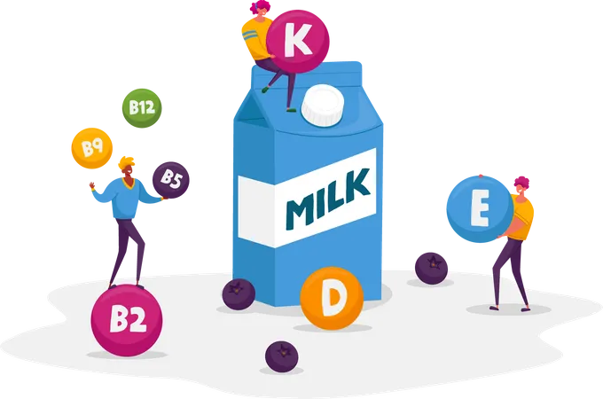 Healthy Dairy Production and Farm Drink Fortified Nutrition  Illustration