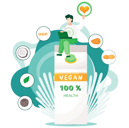 Healthy detox vegan food and drink  Illustration