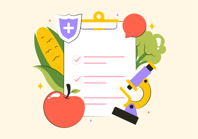 Healthy diet and food research  Illustration