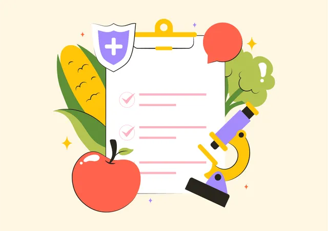 Healthy diet and food research  Illustration