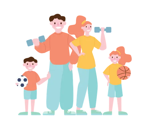 Healthy family  Illustration