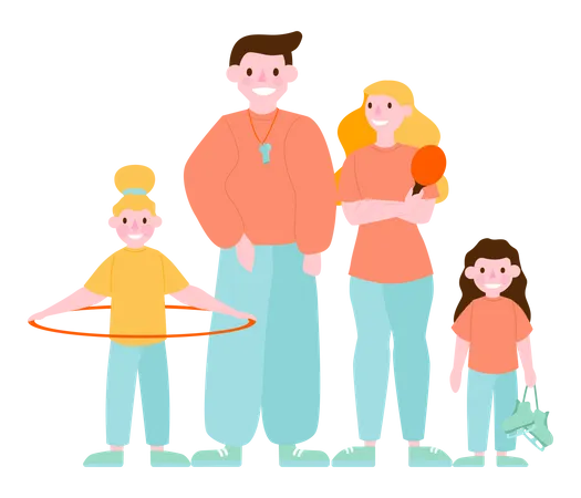 Healthy Family  Illustration