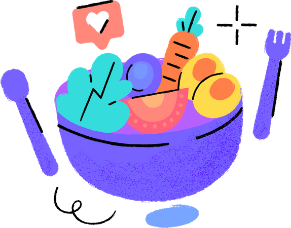 Healthy food bowl  Illustration