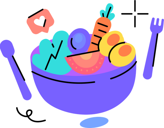 Healthy food bowl  Illustration