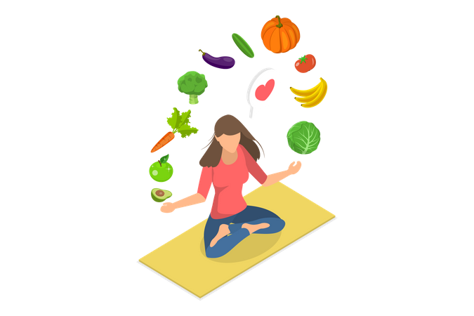 Healthy Food Habit  Illustration