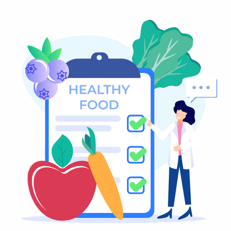 Healthy Food List Illustration